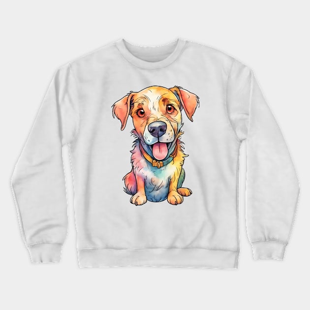 Adorable watercolor puppy Crewneck Sweatshirt by IrinaGuArt